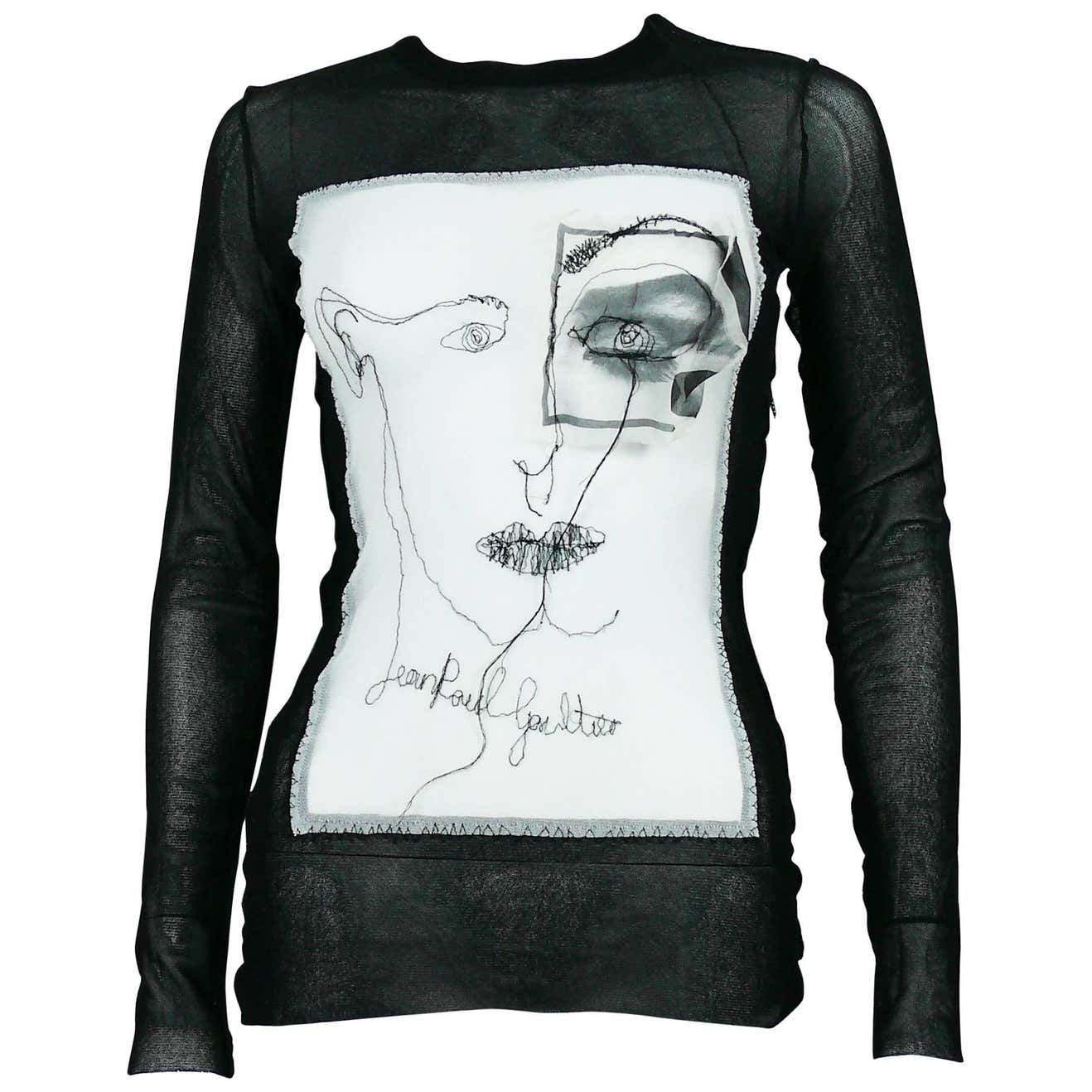 Top Jean Paul Gaultier soleil en maille imprimée - Chez Sarah Top Jean Paul Gaultier soleil en maille imprimée - Chez Sarah
