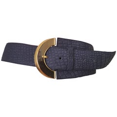 Dior Blue Leather Waist Belt Size Medium.