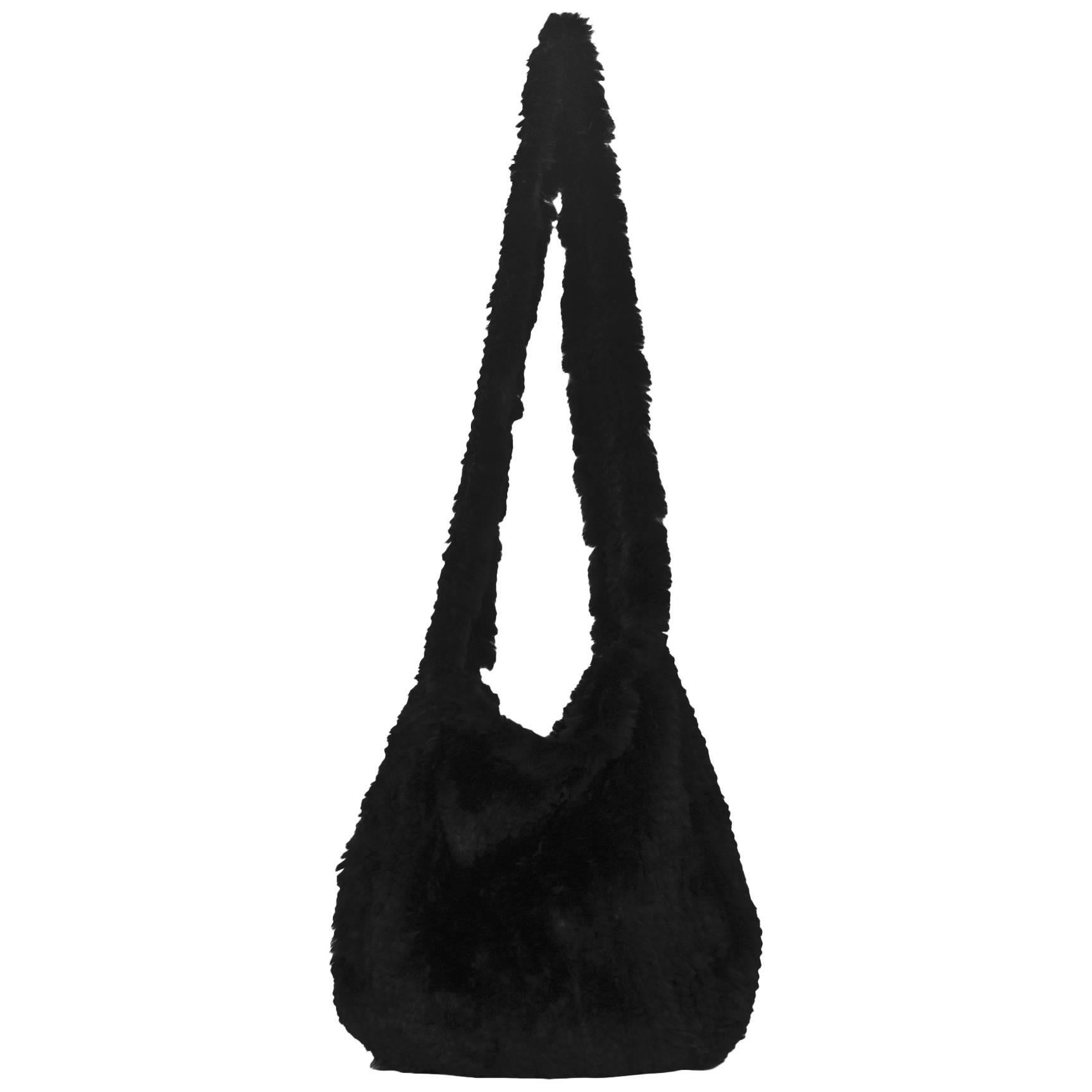 Michael Kors Black Rabbit Fur Crossbody Bag