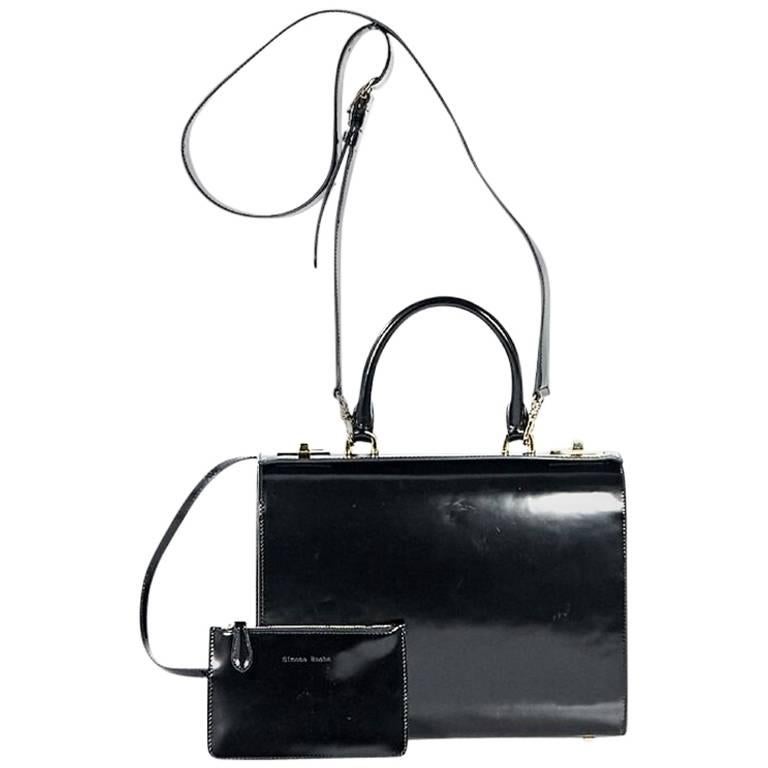 Black Simone Rocha Patent Leather Briefcase