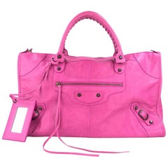 Balenciaga Bubblegum Pink Large Leather City Bag