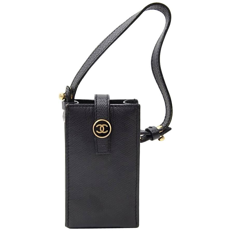 Chanel Black Calfskin Leather Mini Case