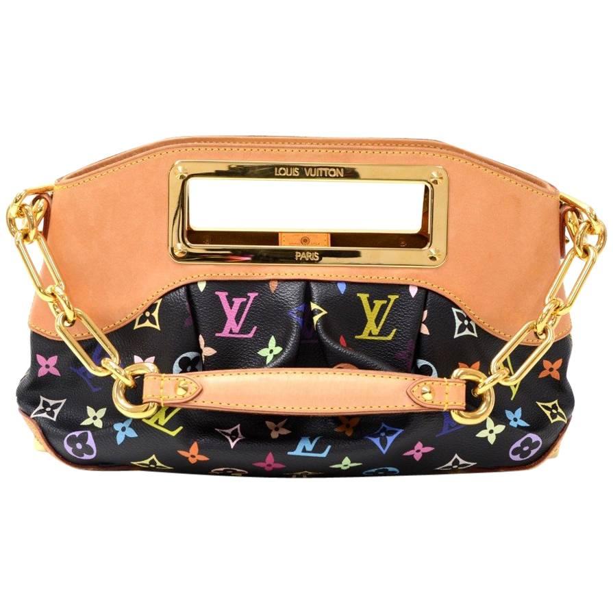 Louis Vuitton Judy PM Black Multicolor Monogram Canvas Hand Bag