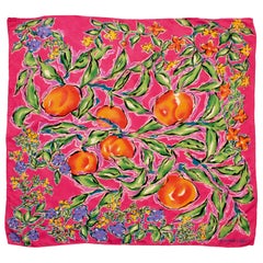 Ungaro Bold Floral Scarf Shawl Large 33in Silk Cashmere Blend Jacquard 80s 