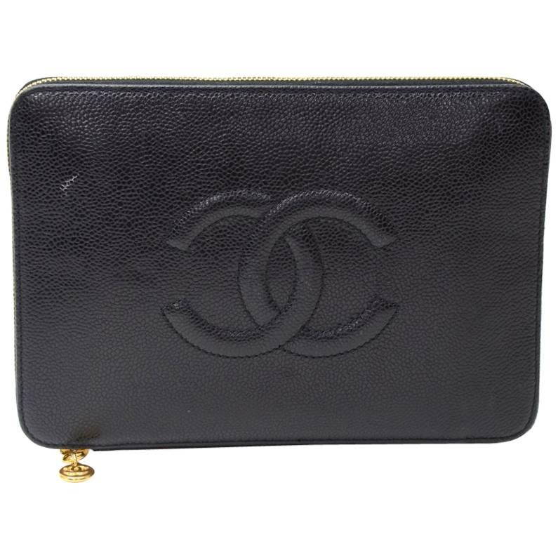 Chanel Black Caviar Leather Zippy Organizer Wallet