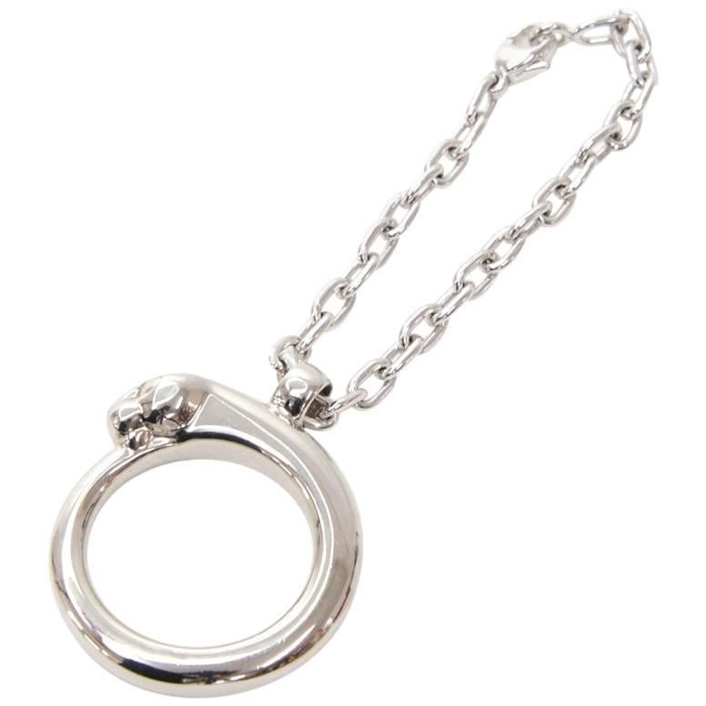 Cartier Silver Tone Panther Hoop Key Holder/ Bag Charm