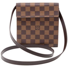 Louis Vuitton Ebene Damier Canvas CD Case + Strap