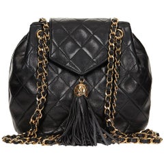 1990s Chanel Black Quilted Lambskin Vintage Timeless Shoulder Bag