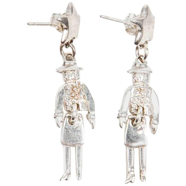 Chanel Coco Stud Earrings In Sterling Silver For At 1stdibs Chanel Coco Stud Earrings In Sterling Silver