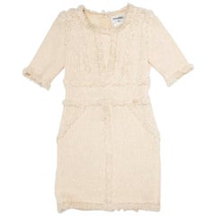 CHANEL Dress in Beige Tweed Size 38FR