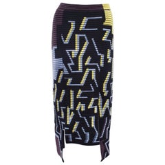 Peter Pilotto Multicolour Geometric Slit Ribbed Knit Skirt A/W 14 8