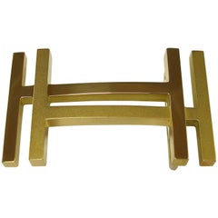 RARE HERMES H AU CARRE Belt Buckle Gold plated / Excellente Condition