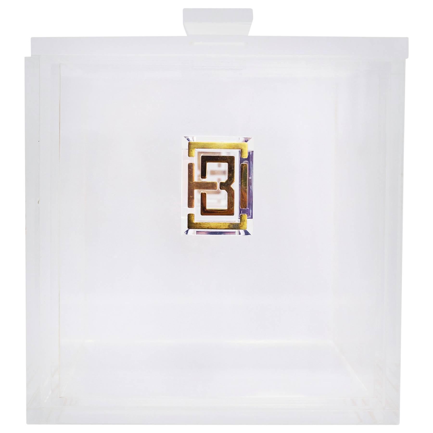 Tory Burch Clear Lucite Ice Bucket w/ Box RT. $295