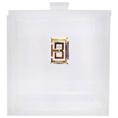 Tory Burch Clear Lucite Ice Bucket w/ Box 4