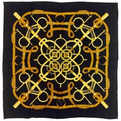 Hermes 100% Silk Twill Scarf Eperon d'Or by Henri d'Origny