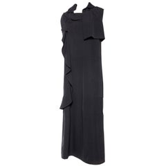 1990S COMME DES GARCONS Black Wool Deconstructed Ruffled Dress