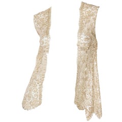 1920S Cream Silk Lace Handmade Vest