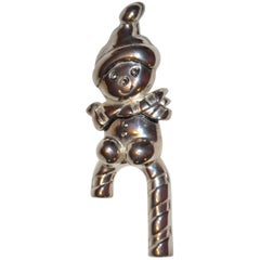Grande broche de Noël 925 Sterling « Snowman and Candy Cane » en forme de canne à bonbons