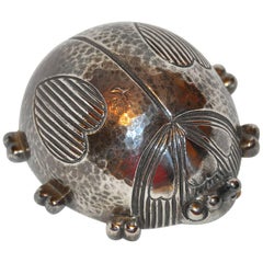 Reed & Barton Sterling Silver Plated "Lady Bug" Musical Wind-Up 