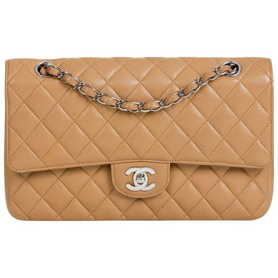 2007 Chanel Mocha Quilted Caviar Leather Medium Classic Double Flap Bag at  1stDibs
