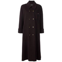 Chanel Cashmere Chocolate Long Double Breasted Overcoat 11