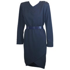 Retro Yves Saint Laurent Jersey Faux Wrap Dress