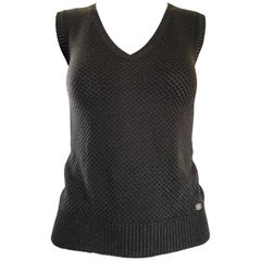 Tom Ford For Gucci Brown and Silver Sleeveless 1990s Retro 90s Sweater Vest