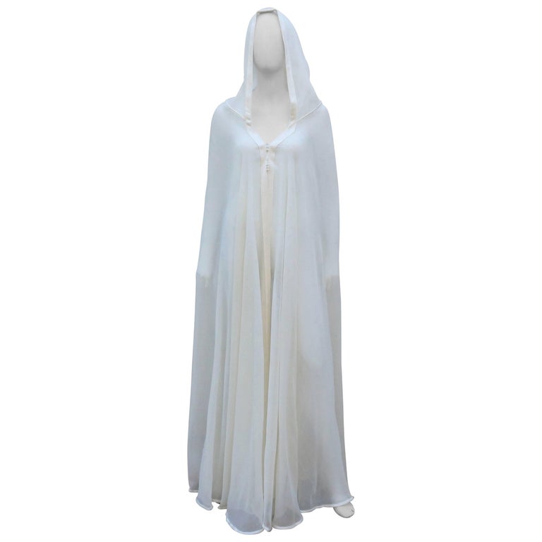 Ethereal Fine Muslin Hooded Robe For Sale at 1stDibs | muslin robe