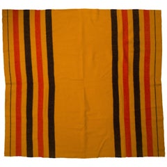 Hermes Multi Wool Striped Men's Women's Home Travel Throw Blanket in Box (Couverture en laine à rayures multiples pour hommes et femmes)
