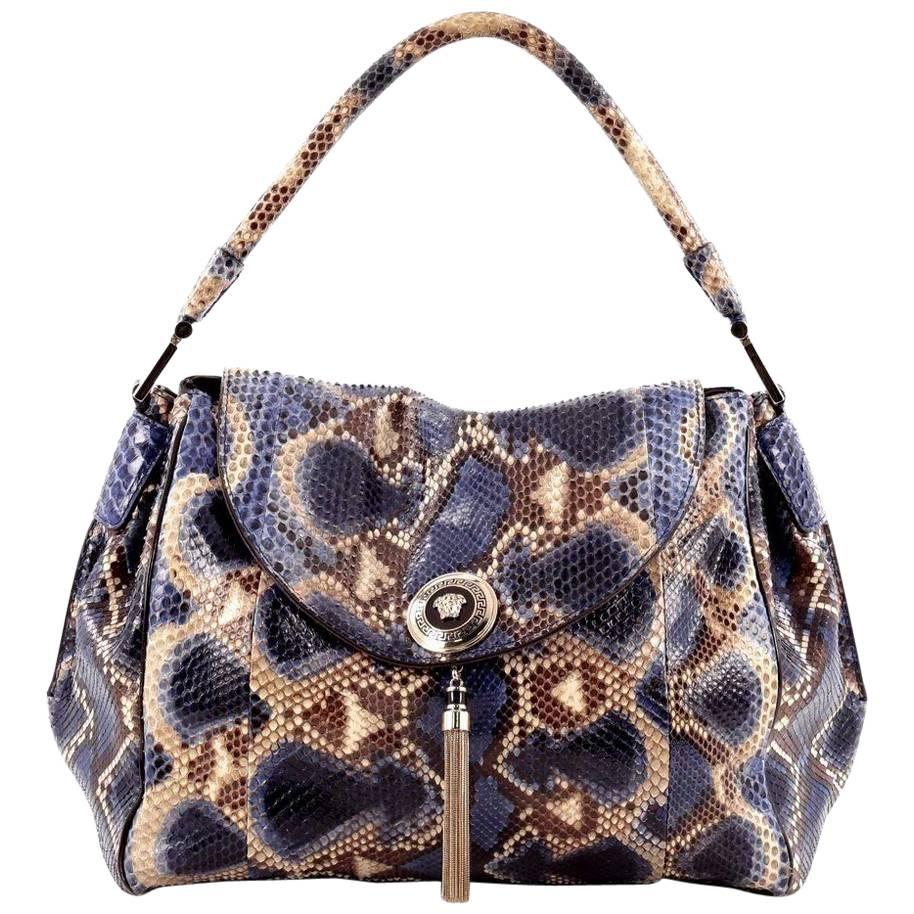 VERSACE SNAKESKIN TALIA VANITAS BAG New