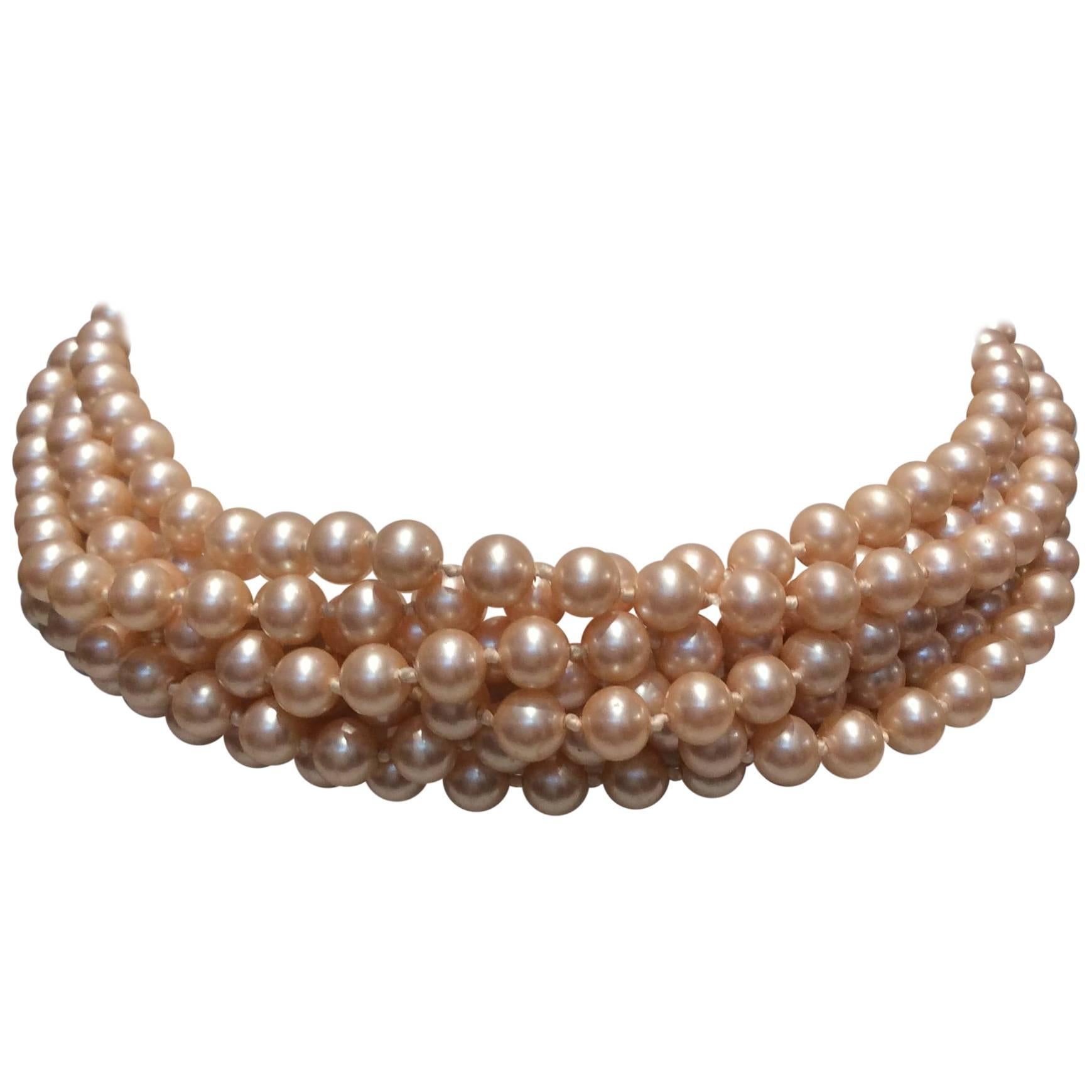 Miriam Haskell Seven Strands Pearl Choker