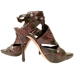 Pair Of Christian Dior Python Platform Sandals