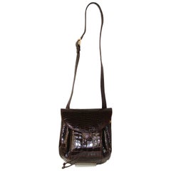 Retro Roomy, Rich Brown Alligator Shoulder/Crossbody Bag by Judith Leiber FALL!