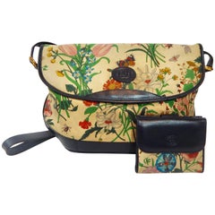 Vintage 1970s Gucci Flora Handbag and Wallet