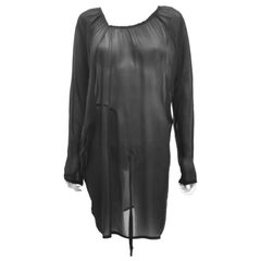 Used Ann Demeulemeester Black Silk Sheer Multifunction Top/Dress