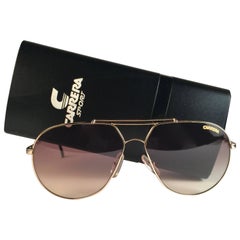 New Vintage Carrera Aviator 5421 Gold Large Sunglasses Austria