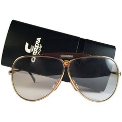 New Vintage Carrera Aviator Oversized 5566 Gold Large 1970's Sunglasses Austria