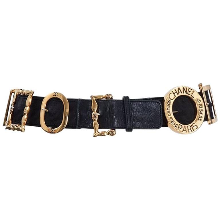 Rare Chanel Multi Belt Buckles Stretchable Belt