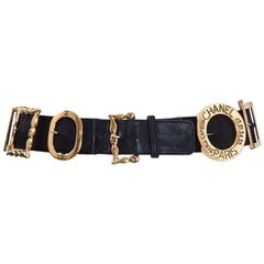 Retro Rare Chanel Multi Belt Buckles Stretchable Belt