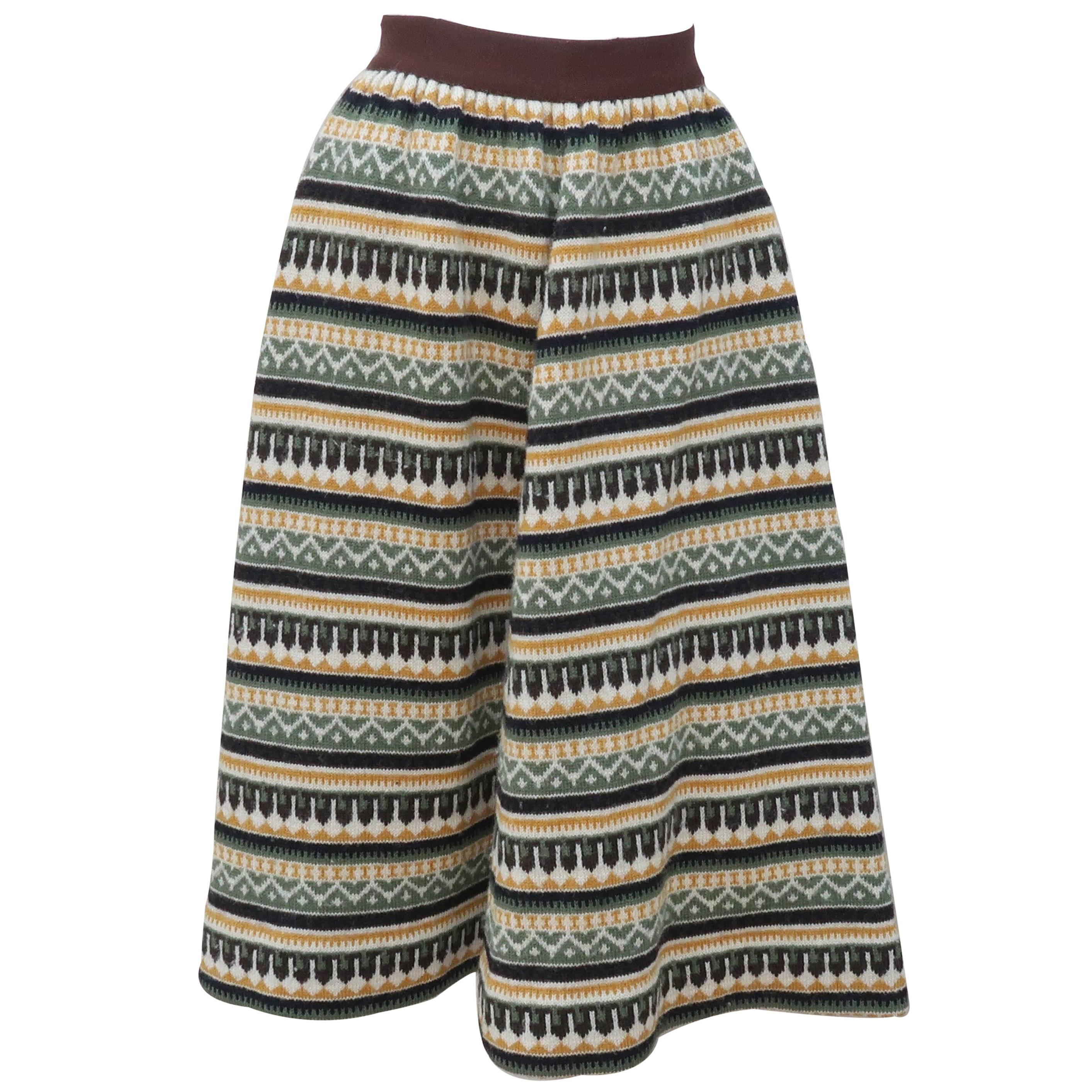 1950's Swedish Wool Knit Circle Skirt