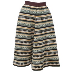 Vintage 1950's Swedish Wool Knit Circle Skirt