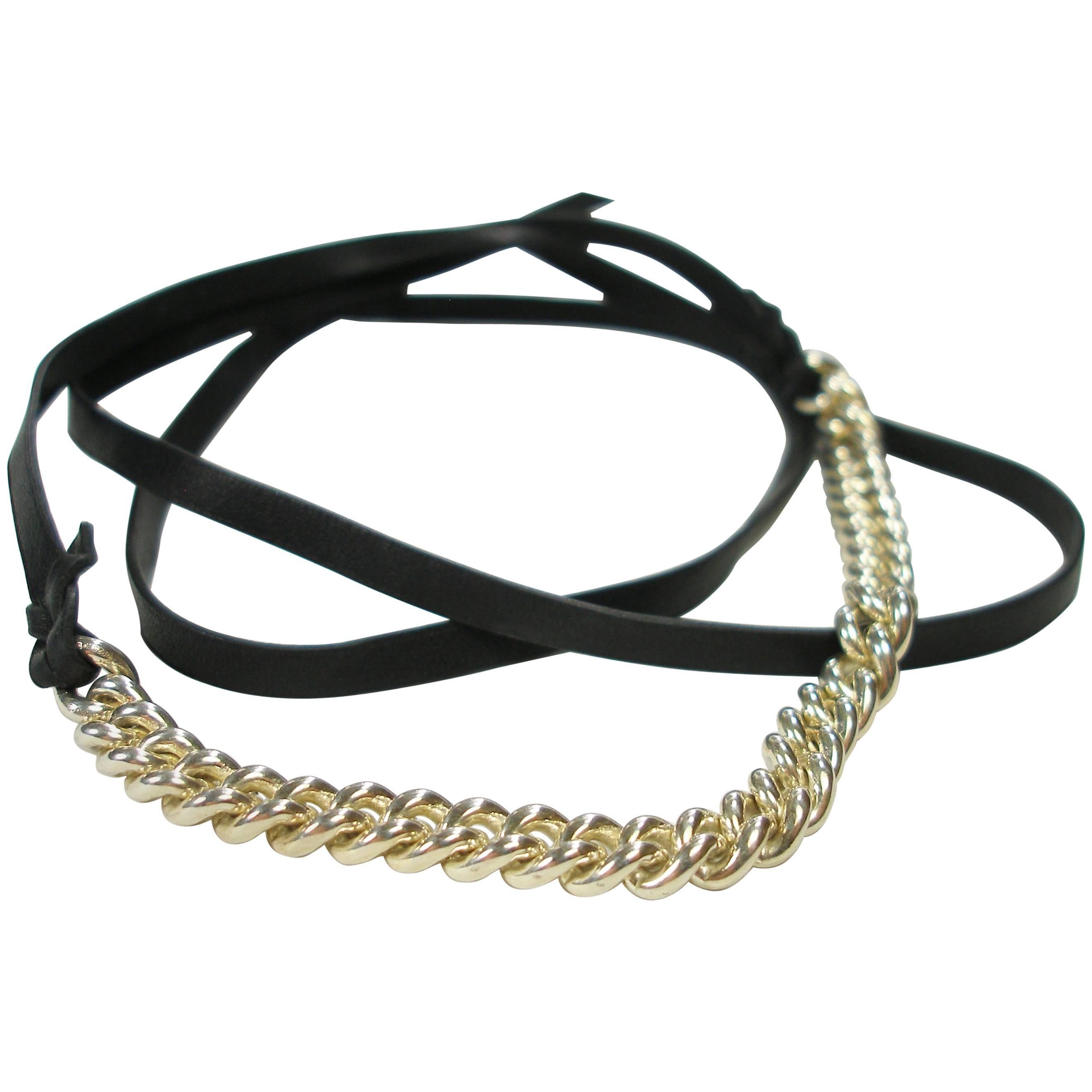 Rare Bracelet Hermès Longe Black Calf leather and Silver / Excellente Condition 