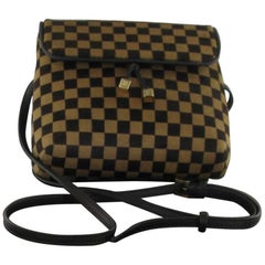 Louis Vuitton - Pochette de ceinture en cuir damier enduite de sarcelle