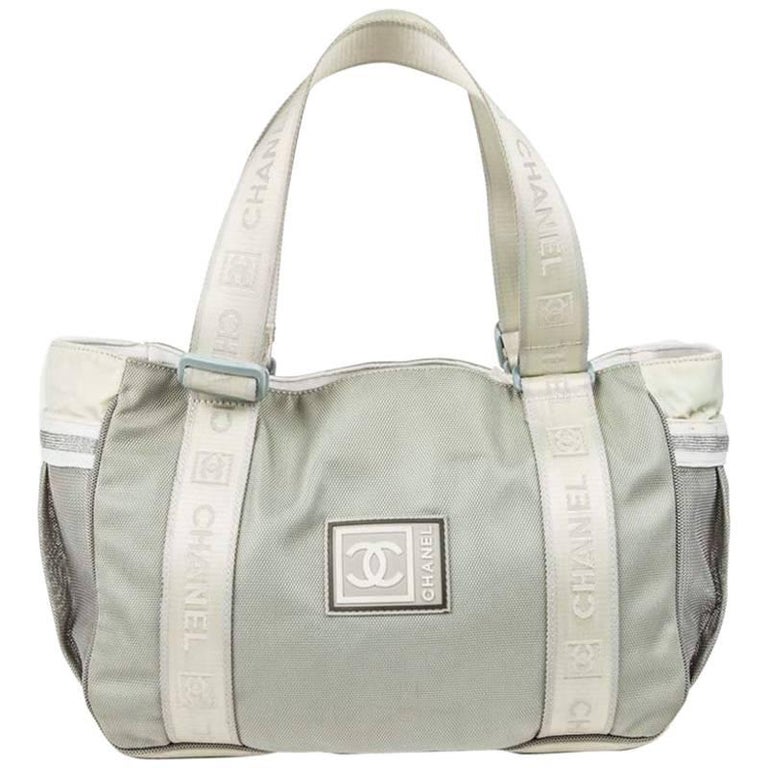 CHANEL 'Sport Line' Bag in Gray Canvas at 1stDibs