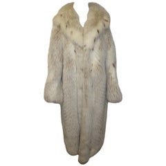Vintae Silver Fox Long  Fur Coat