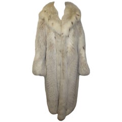 Retro Vintae Silver Fox Long  Fur Coat 