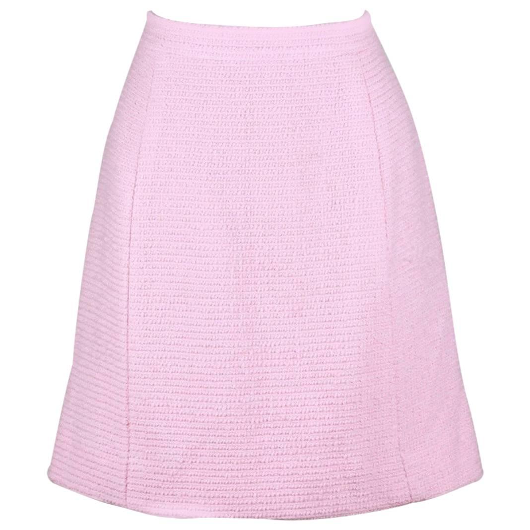 Chanel Pink Bouclé Wool A-Line Skirt, Spring / Summer 1989 