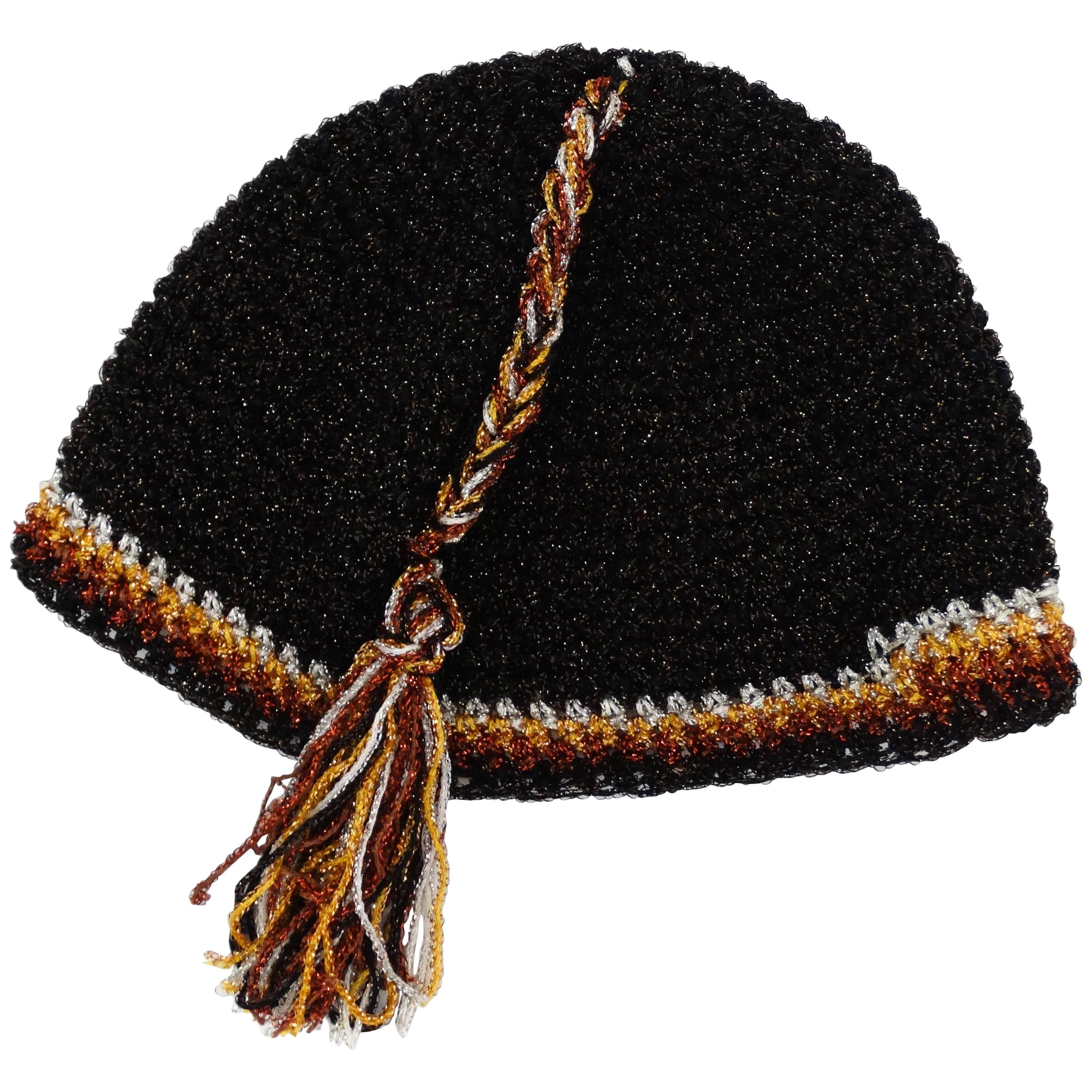 1970’s Saks Fifth Avenue Knit Tassel Skullcap 