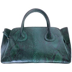 Large "It" Bag in Emerald Green Variegated Python by Glen Arthur