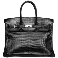 2008 Hermès Black Crocodile Birkin Bag  